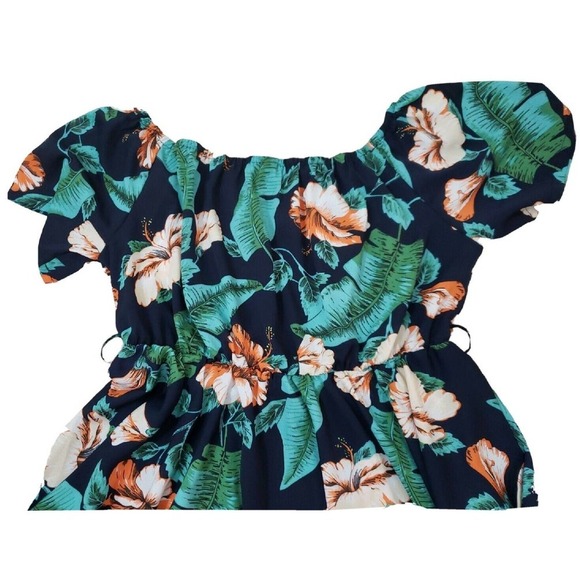 Bloom Chic ~Woman Plus Size 22~ Blue/Orange Floral Print Flare Dress Unlined. - Picture 9 of 12